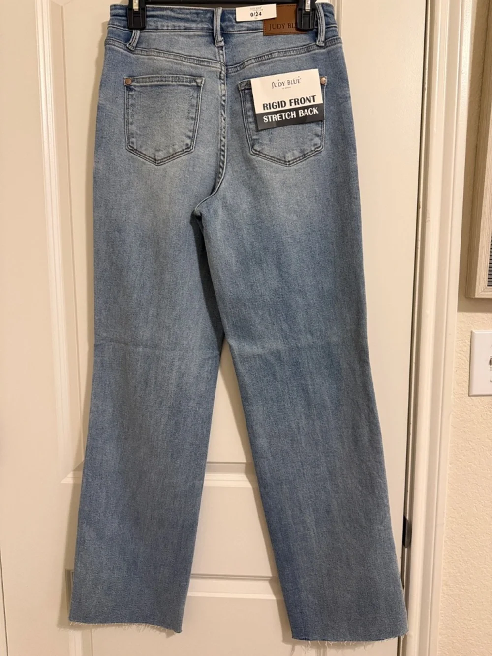 Judy Blue Light Blue 90s Straight Distressed Jeans - Picture 3 of 6